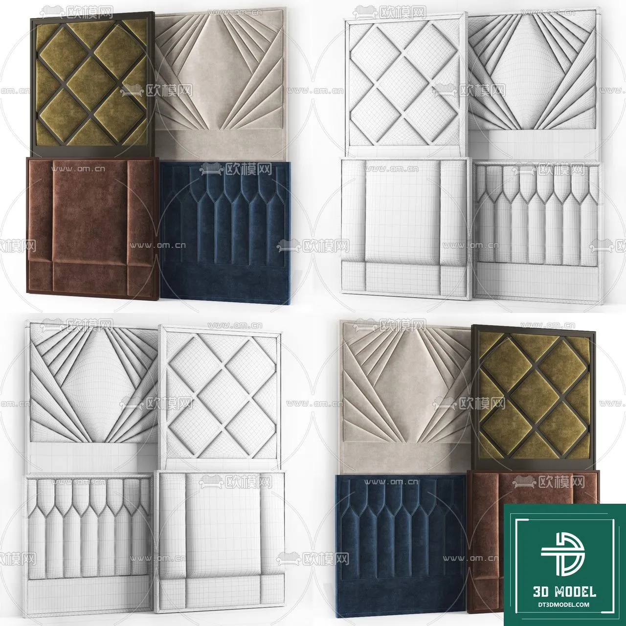 Headboard 3D Model for Bed - Interior 3D - 011