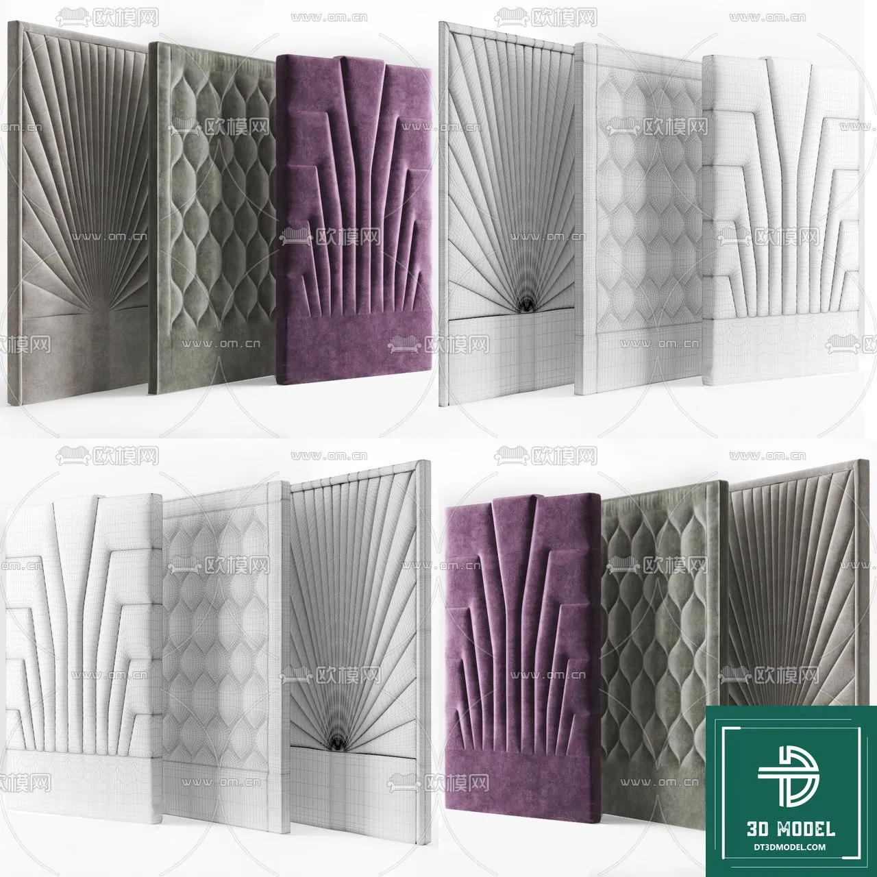 Headboard 3D Model for Bed - Interior 3D - 012