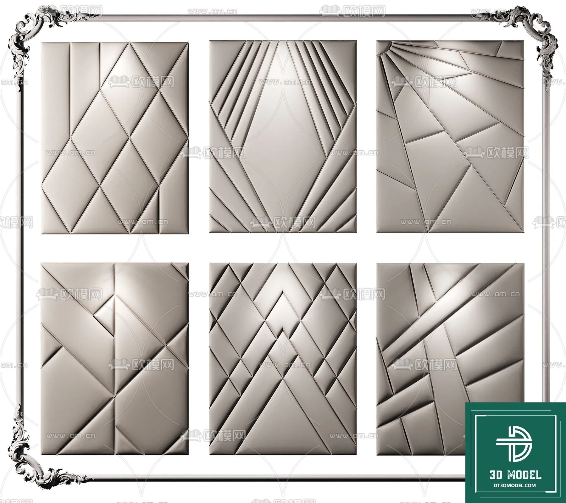 Headboard 3D Model for Bed - Interior 3D - 021