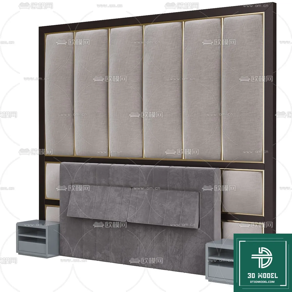 Headboard 3D Model for Bed - Interior 3D - 023