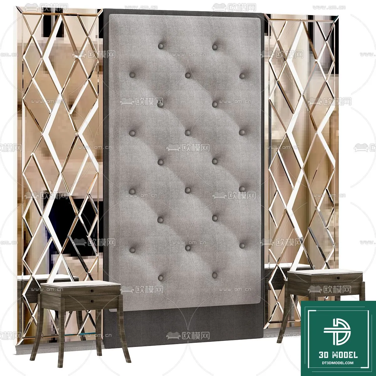 Headboard 3D Model for Bed - Interior 3D - 025