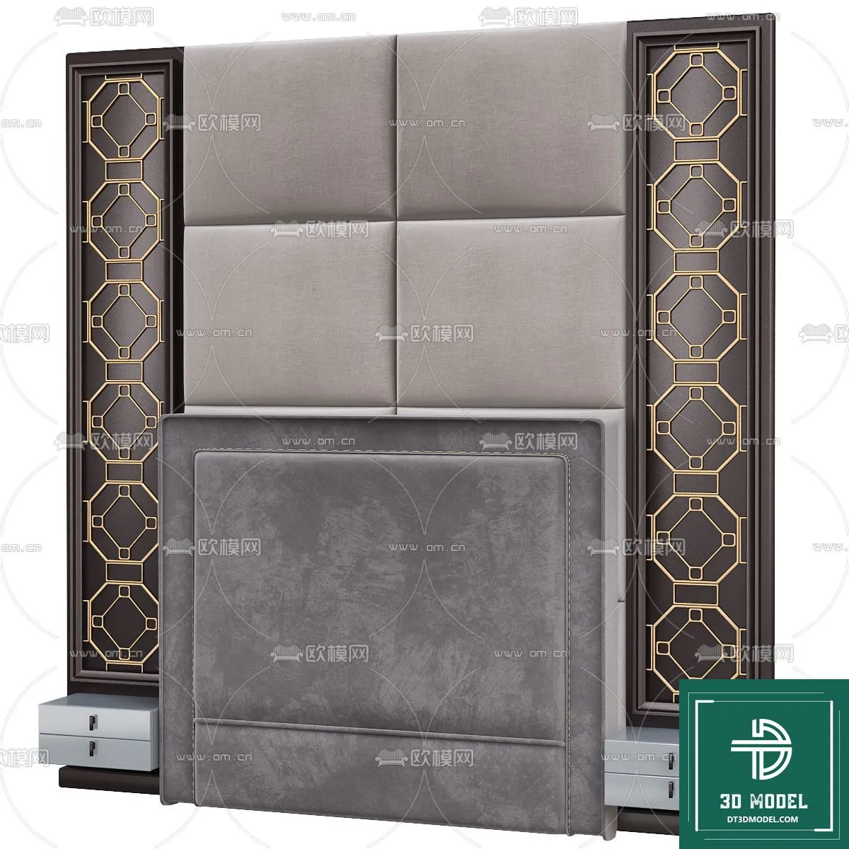 Headboard 3D Model for Bed - Interior 3D - 027