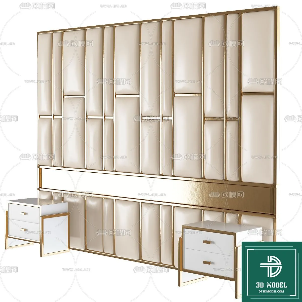 Headboard 3D Model for Bed - Interior 3D - 029