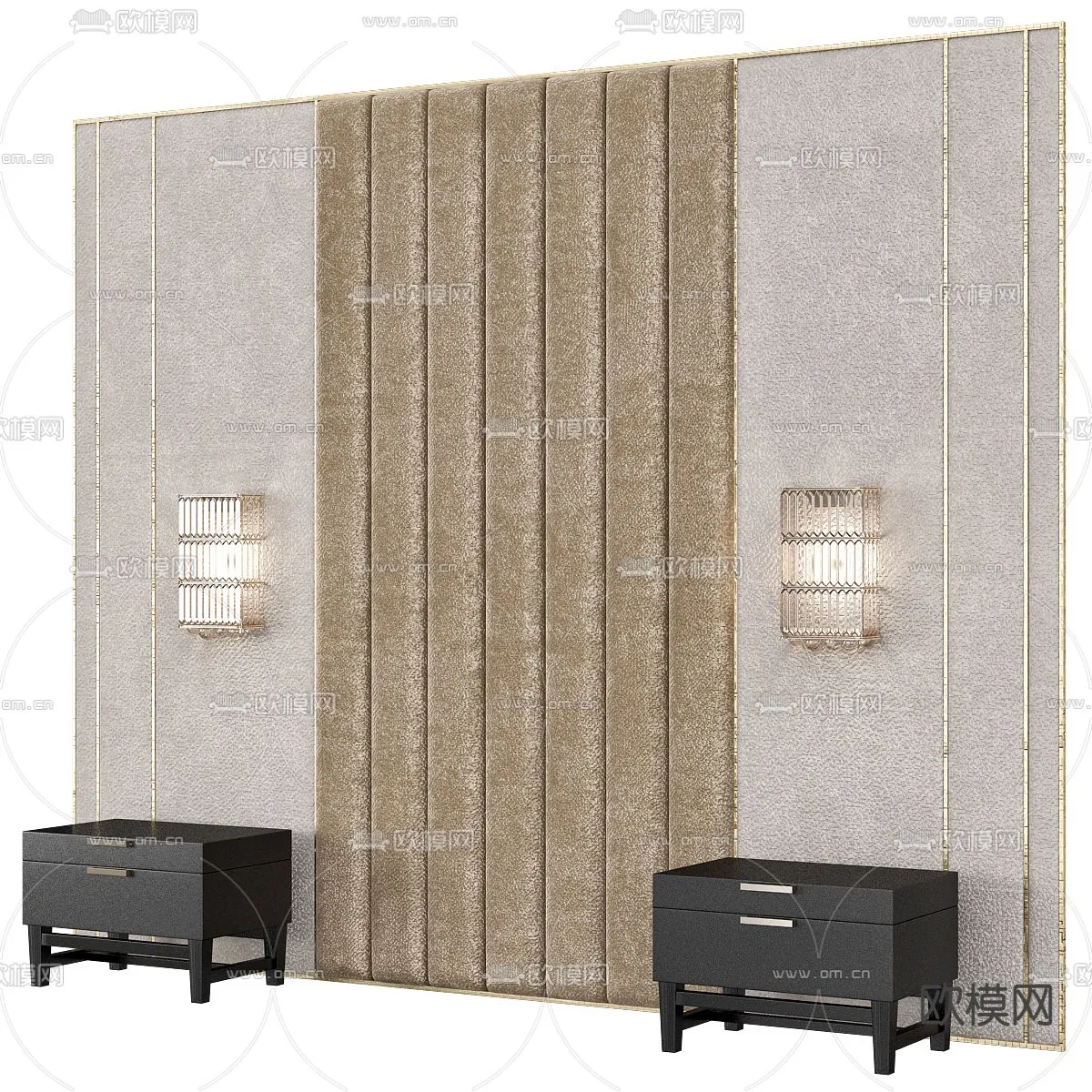 Headboard 3D Model for Bed - Interior 3D - 032