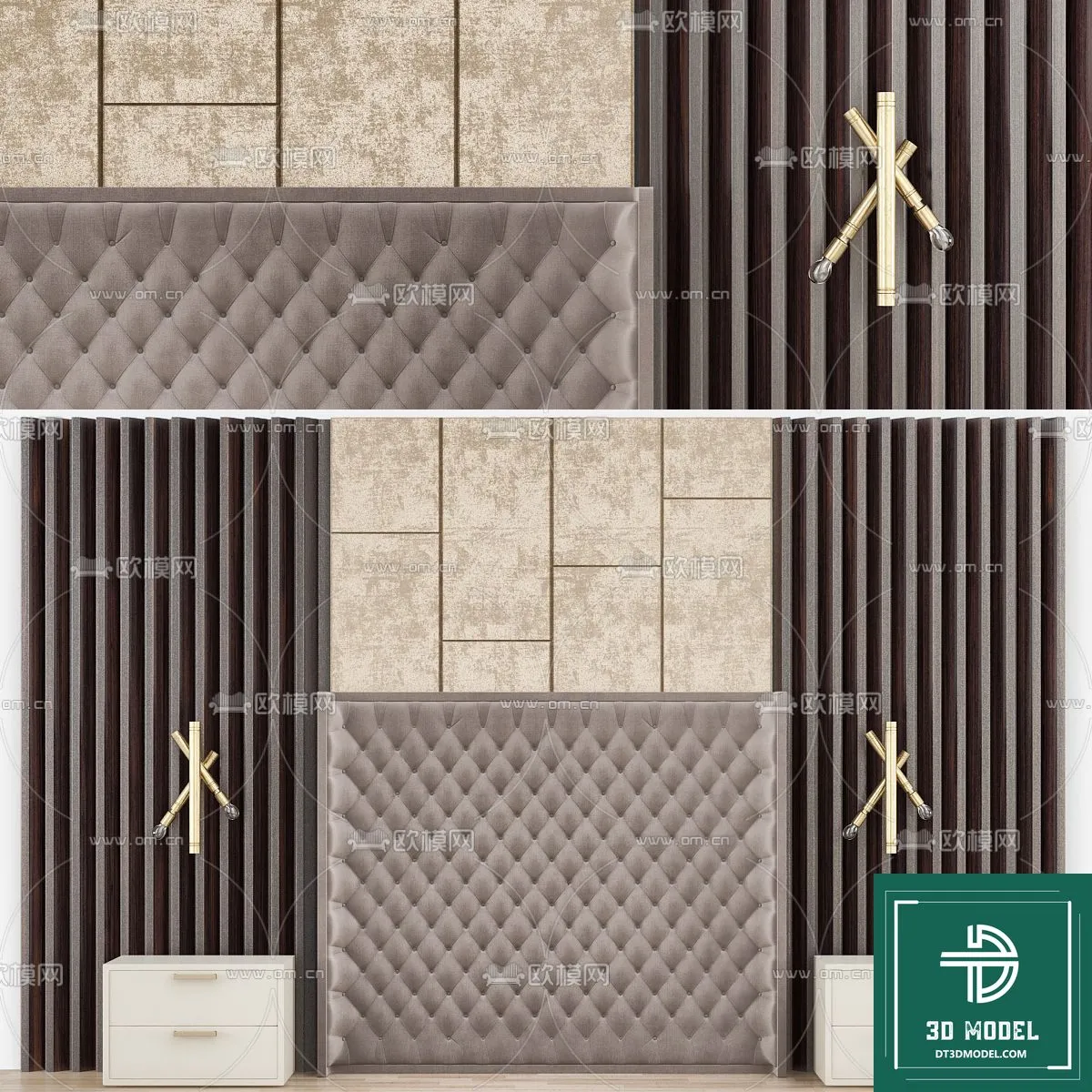 Headboard 3D Model for Bed - Interior 3D - 033