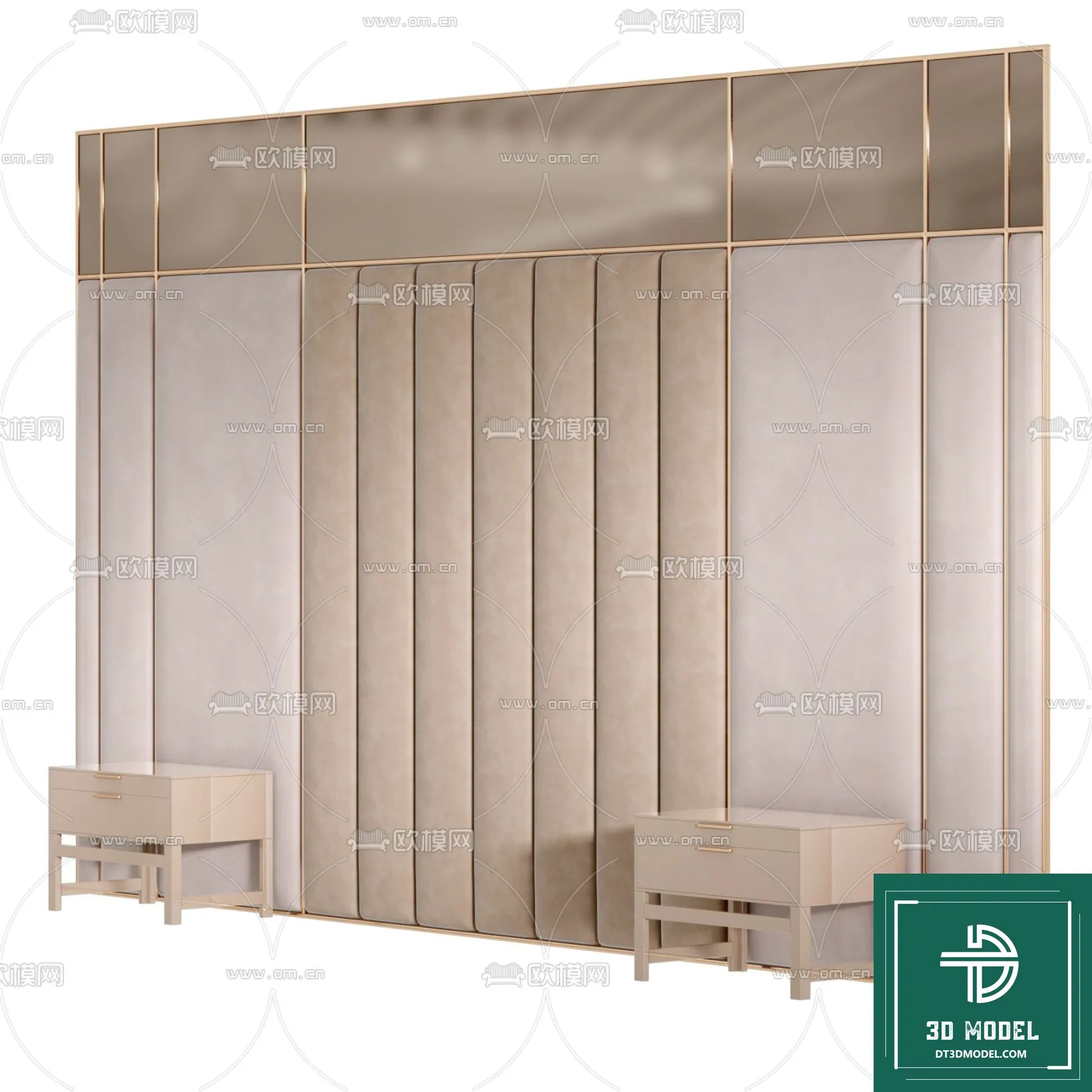 Headboard 3D Model for Bed - Interior 3D - 034