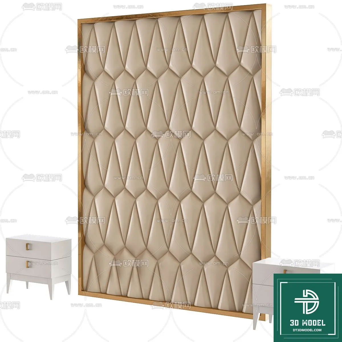 Headboard 3D Model for Bed - Interior 3D - 035