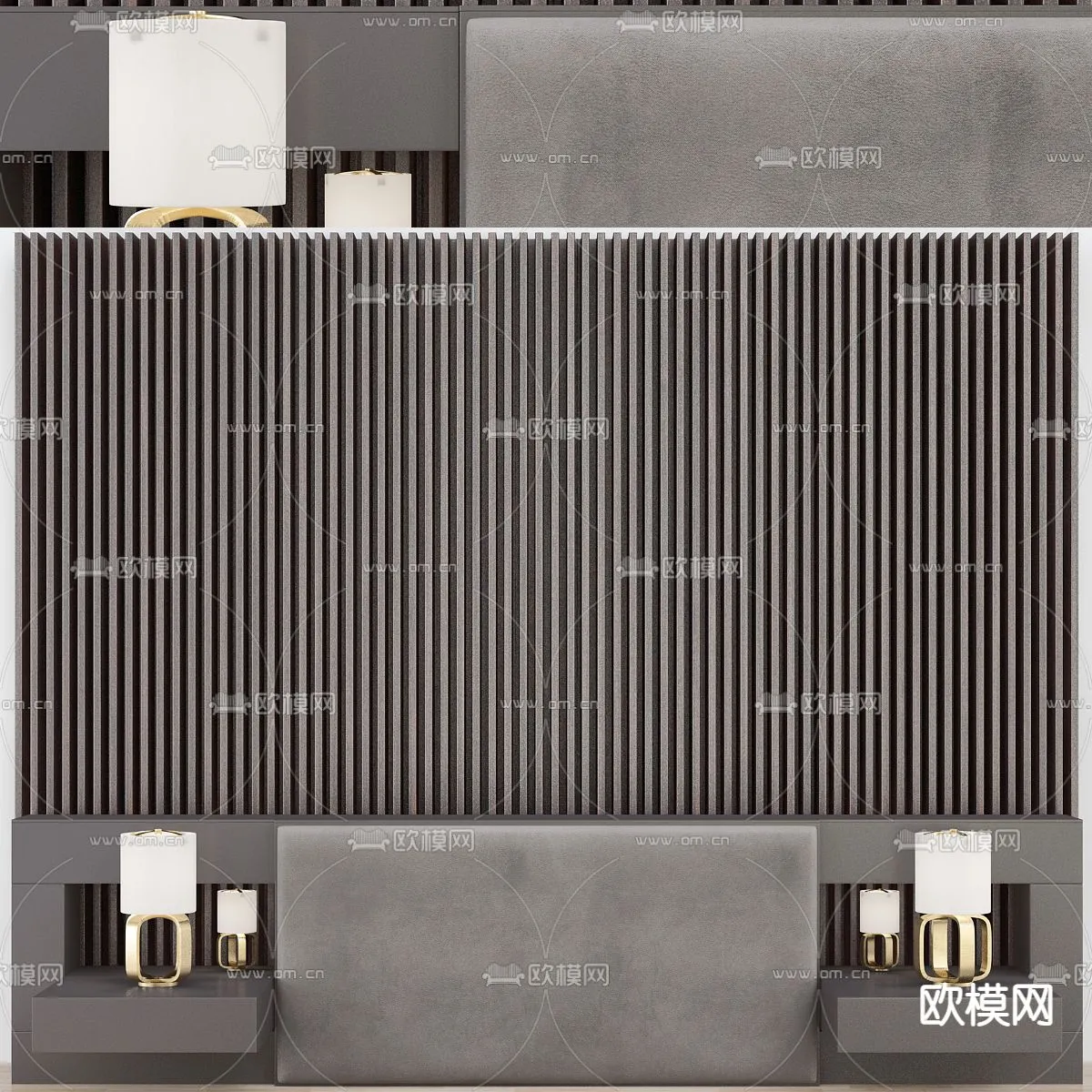 Headboard 3D Model for Bed - Interior 3D - 036