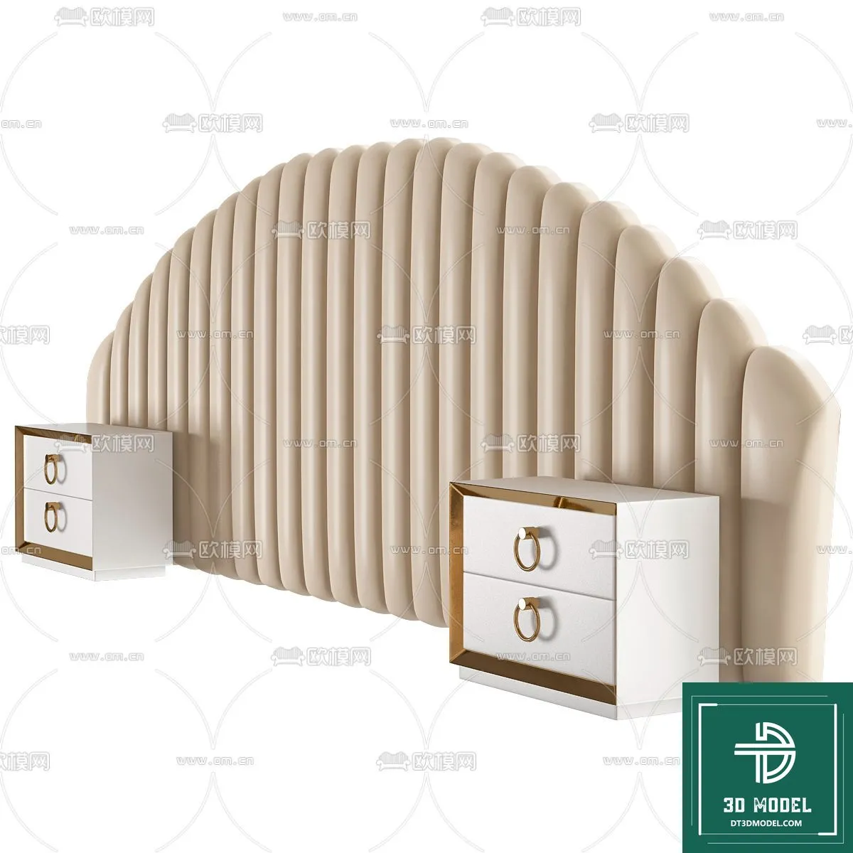 Headboard 3D Model for Bed - Interior 3D - 037