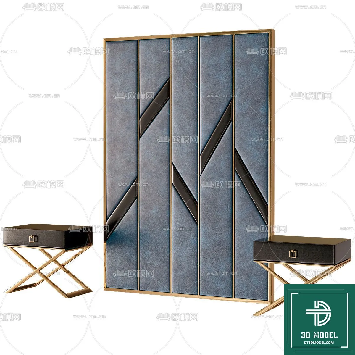 Headboard 3D Model for Bed - Interior 3D - 039