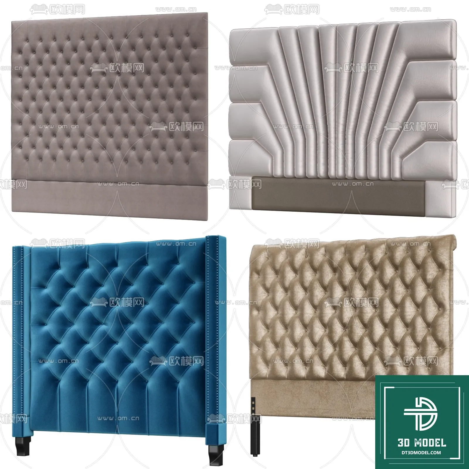 Headboard 3D Model for Bed - Interior 3D - 040