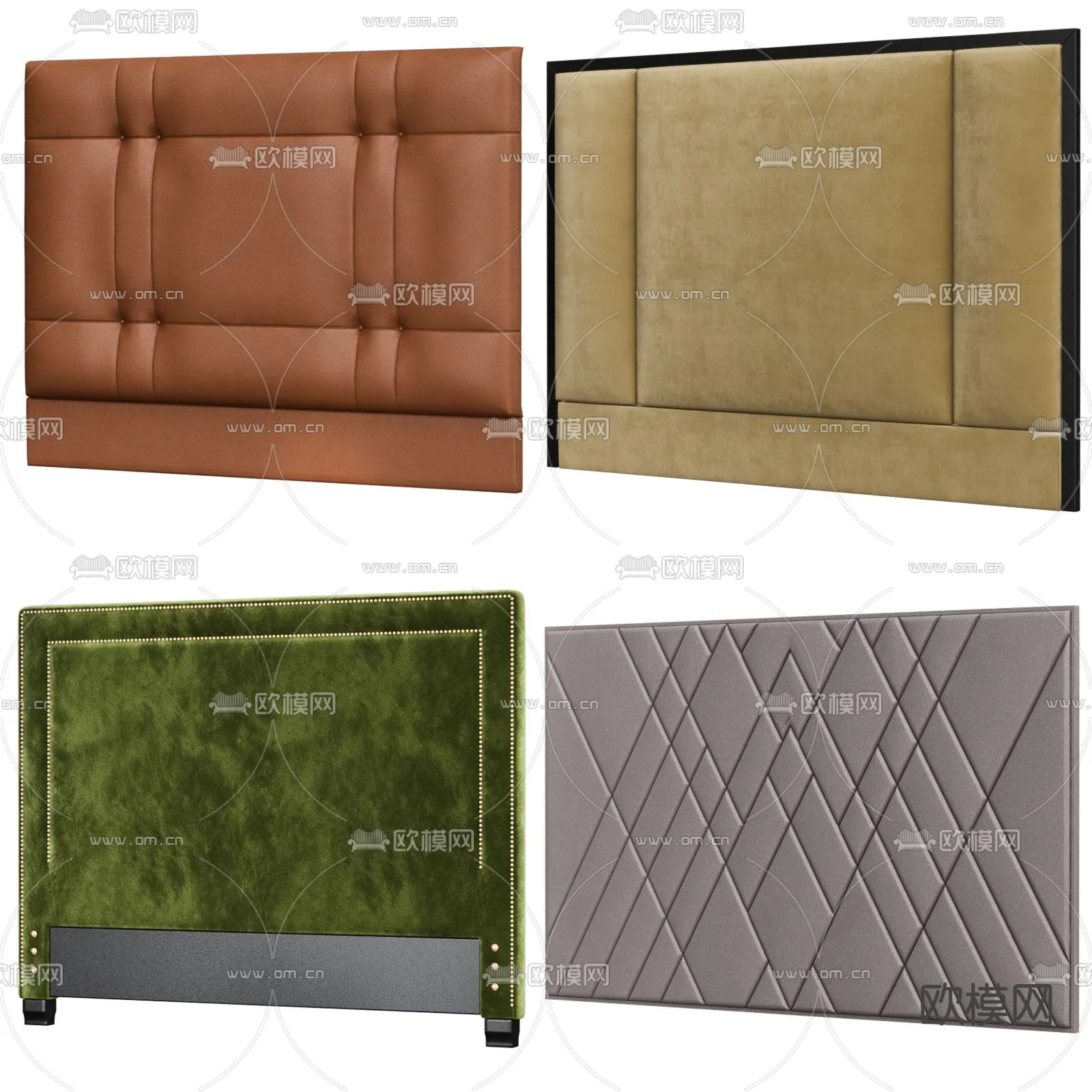 Headboard 3D Model for Bed - Interior 3D - 042