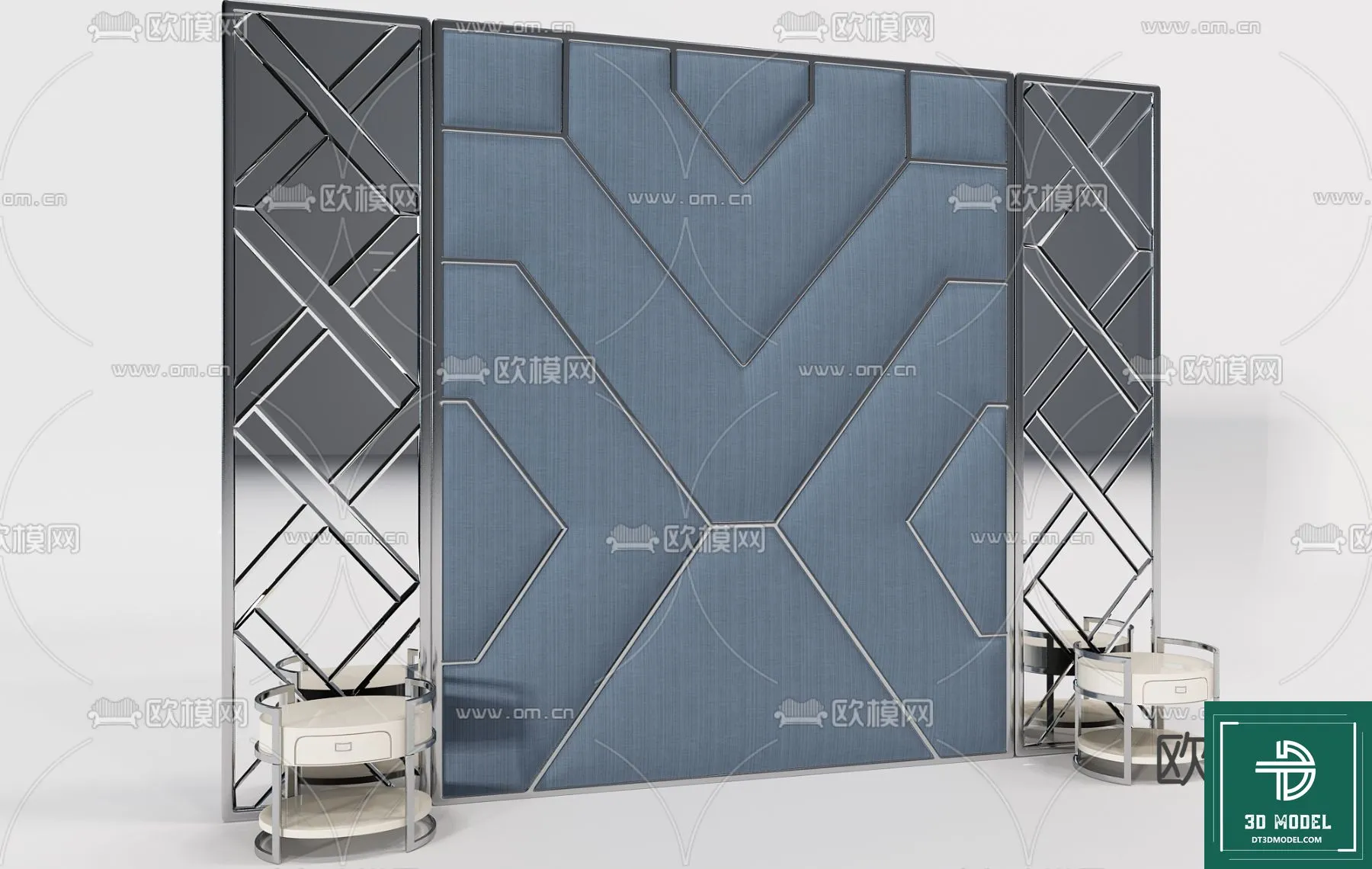 Headboard 3D Model for Bed - Interior 3D - 044