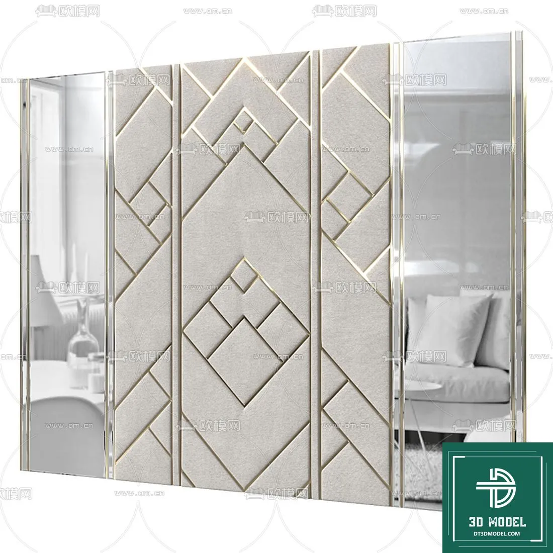 Headboard 3D Model for Bed - Interior 3D - 052