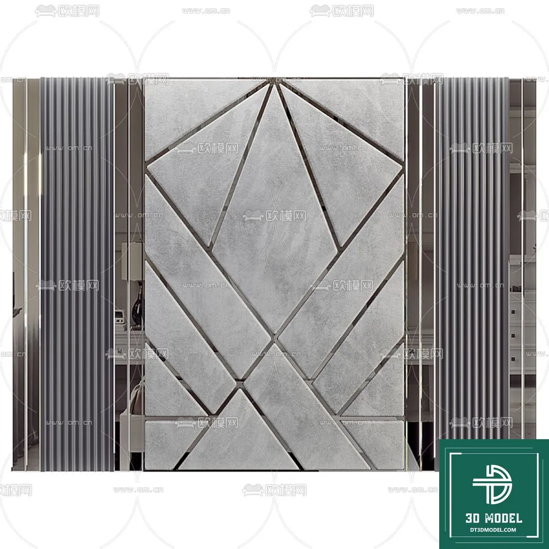 Headboard 3D Model for Bed - Interior 3D - 053