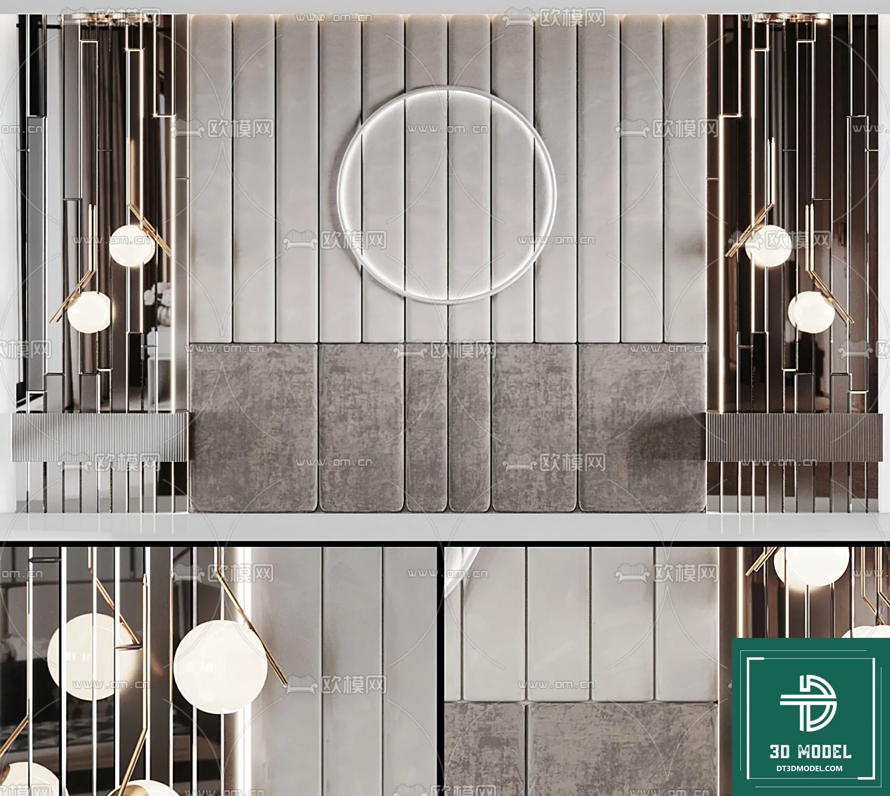 Headboard 3D Model for Bed - Interior 3D - 055