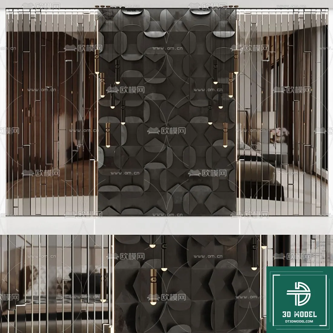 Headboard 3D Model for Bed - Interior 3D - 062