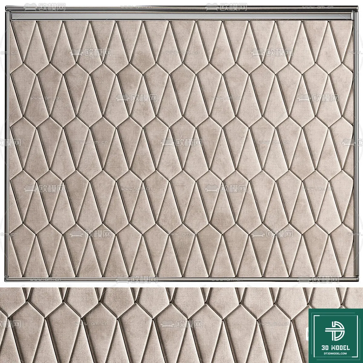 Headboard 3D Model for Bed - Interior 3D - 066