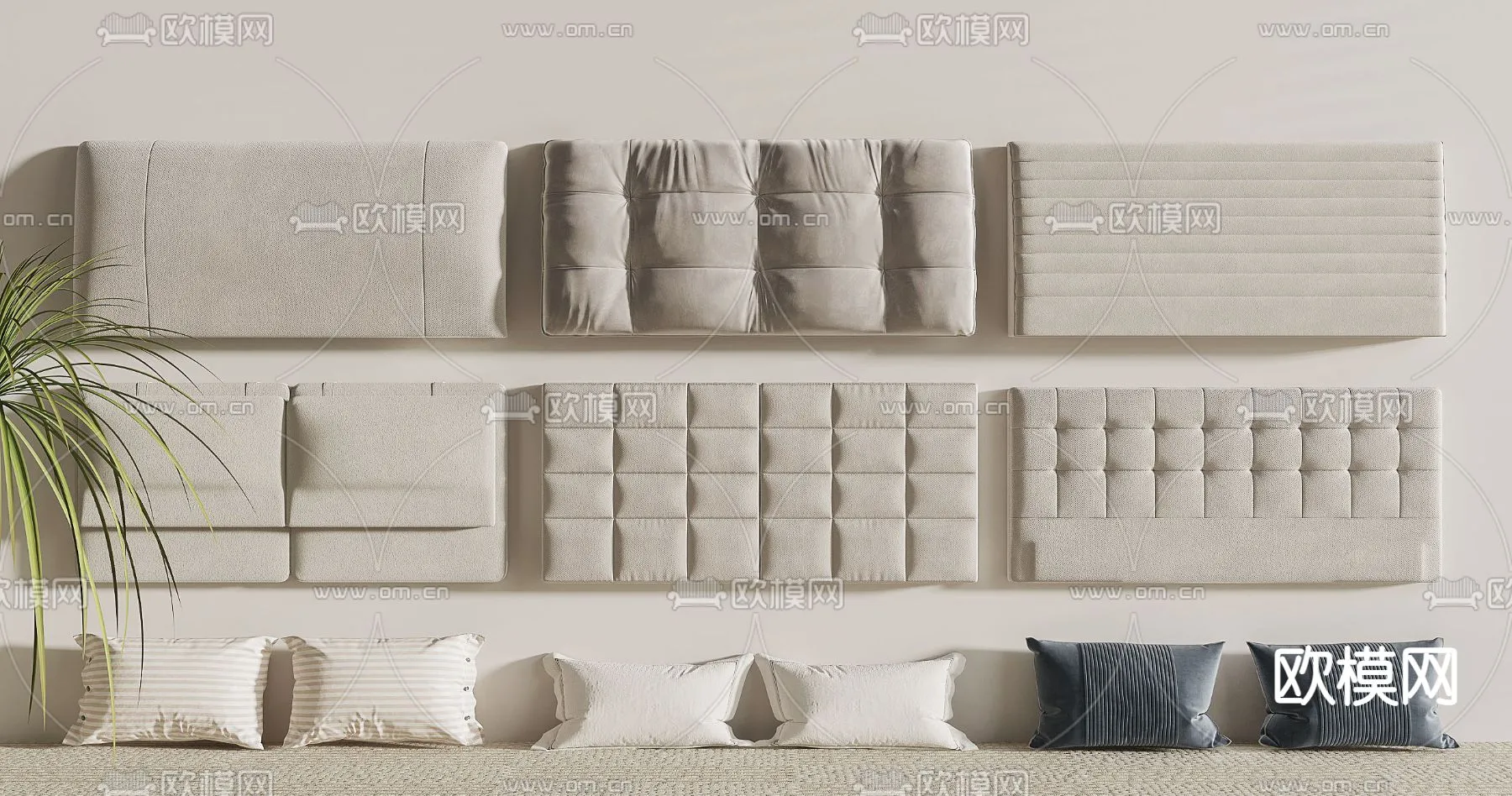 Headboard 3D Model for Bed - Interior 3D - 073