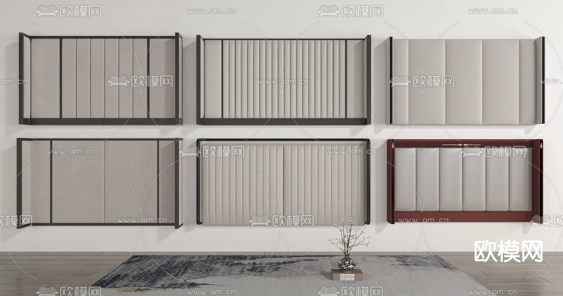 Headboard 3D Model for Bed - Interior 3D - 075