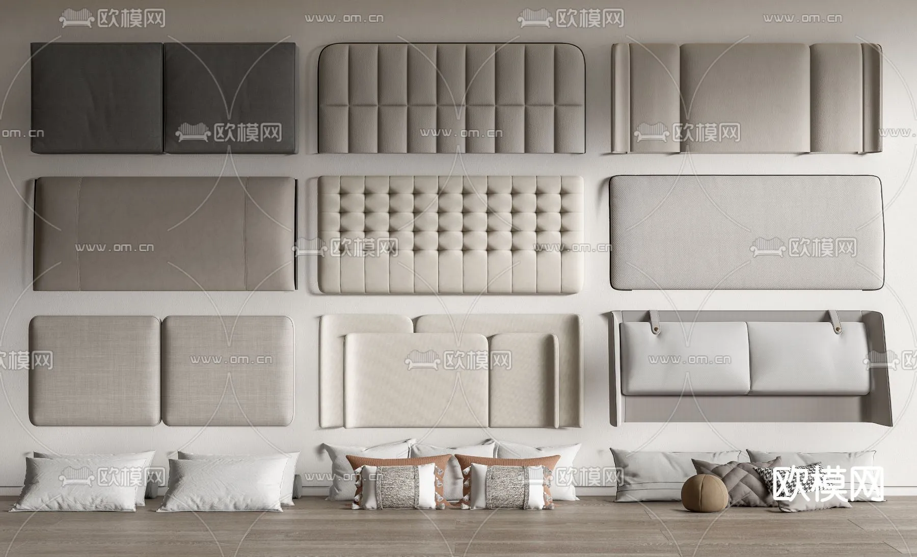 Headboard 3D Model for Bed - Interior 3D - 077