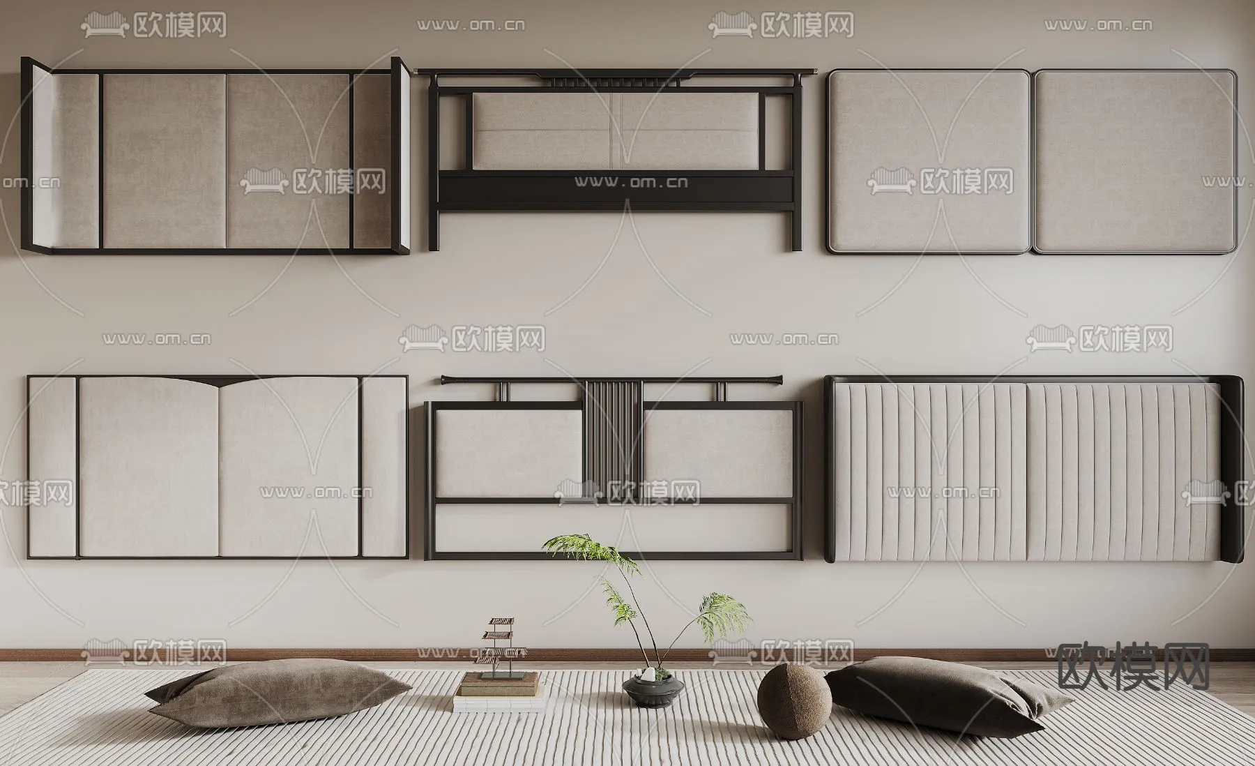 Headboard 3D Model for Bed - Interior 3D - 079