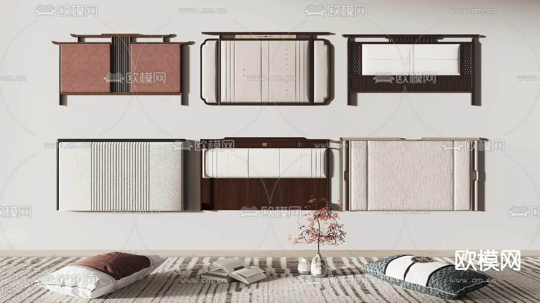 Headboard 3D Model for Bed - Interior 3D - 080