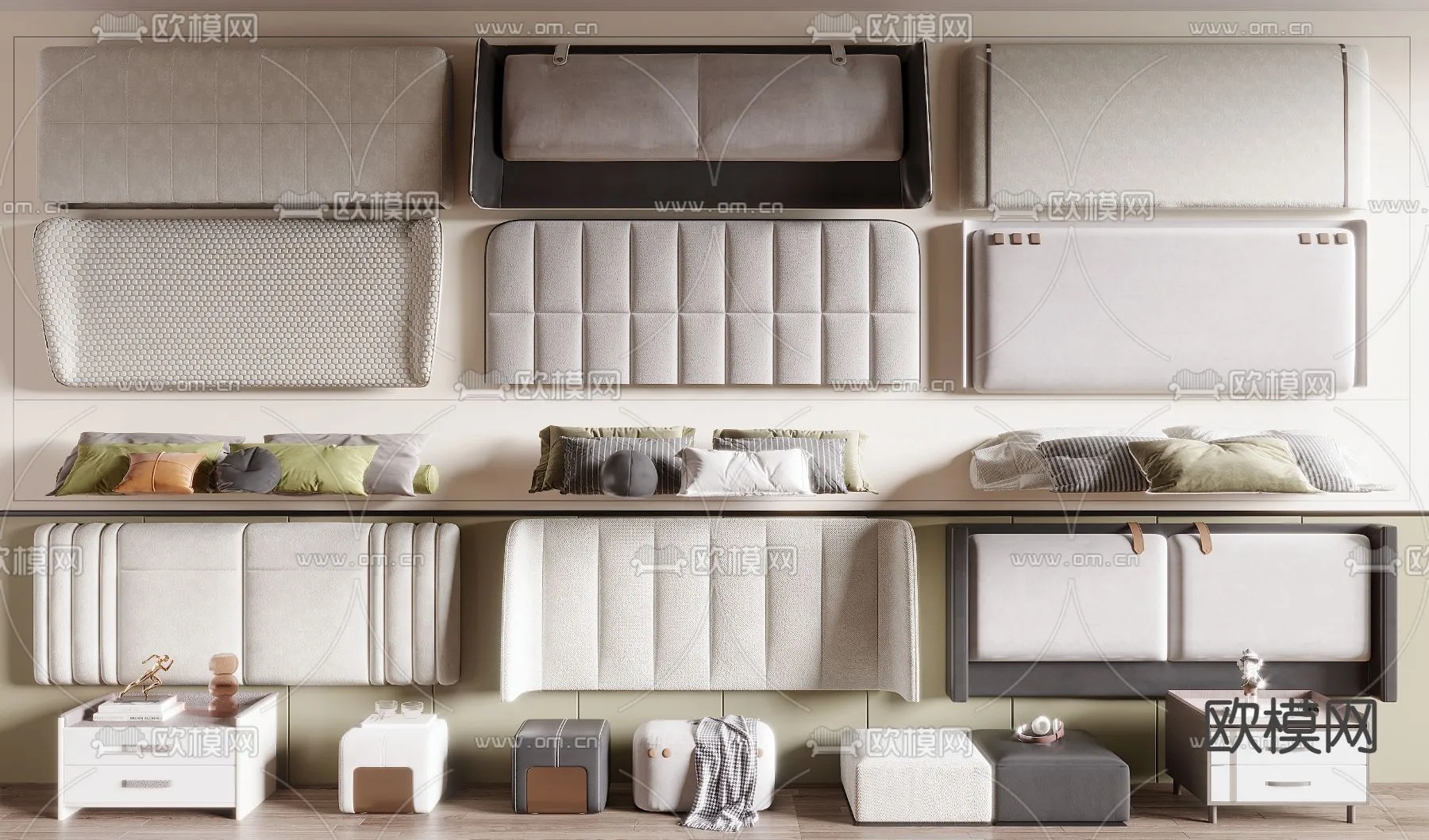 Headboard 3D Model for Bed - Interior 3D - 082