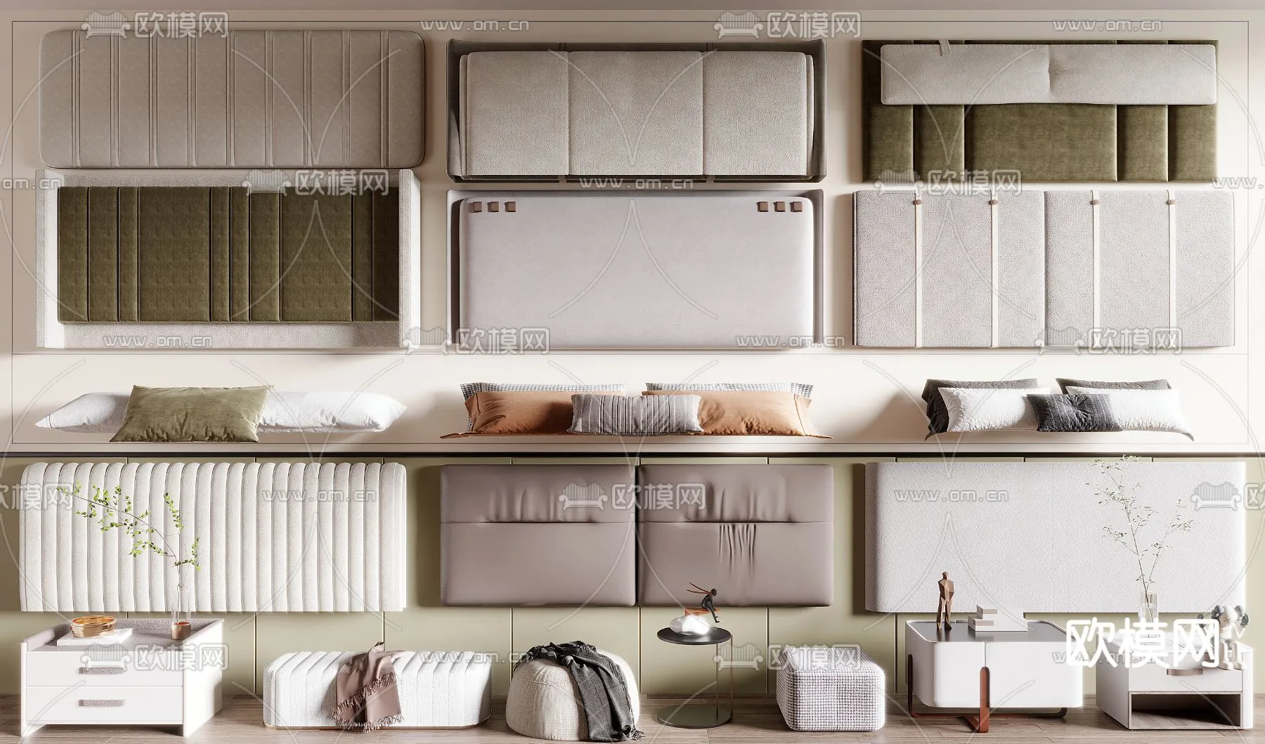 Headboard 3D Model for Bed - Interior 3D - 084