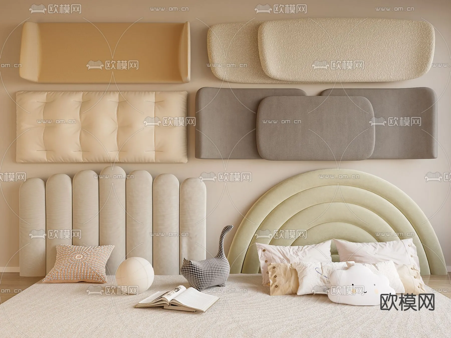 Headboard 3D Model for Bed - Interior 3D - 085