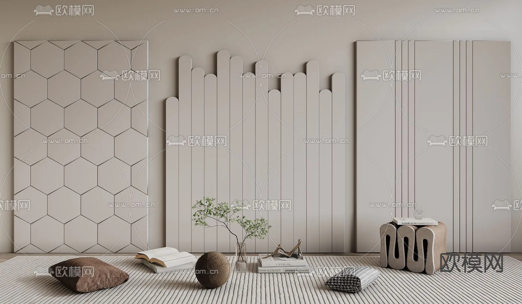 Headboard 3D Model for Bed - Interior 3D - 086