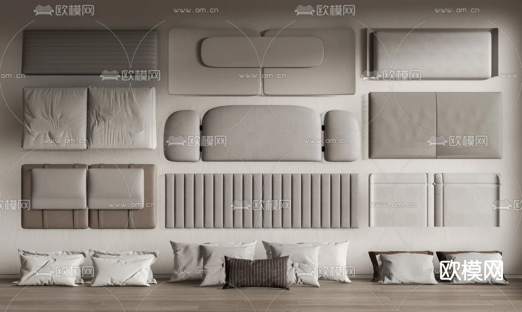 Headboard 3D Model for Bed - Interior 3D - 095