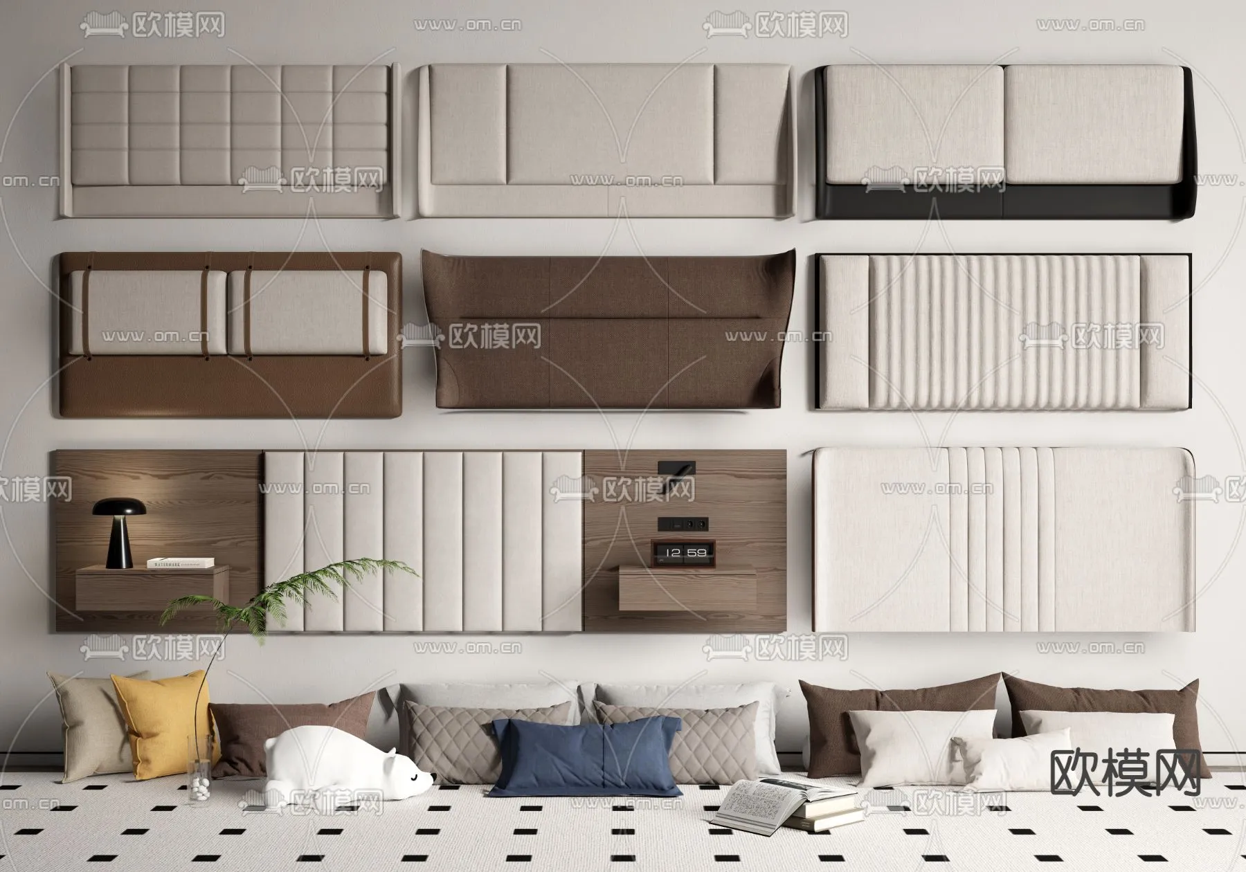 Headboard 3D Model for Bed - Interior 3D - 103