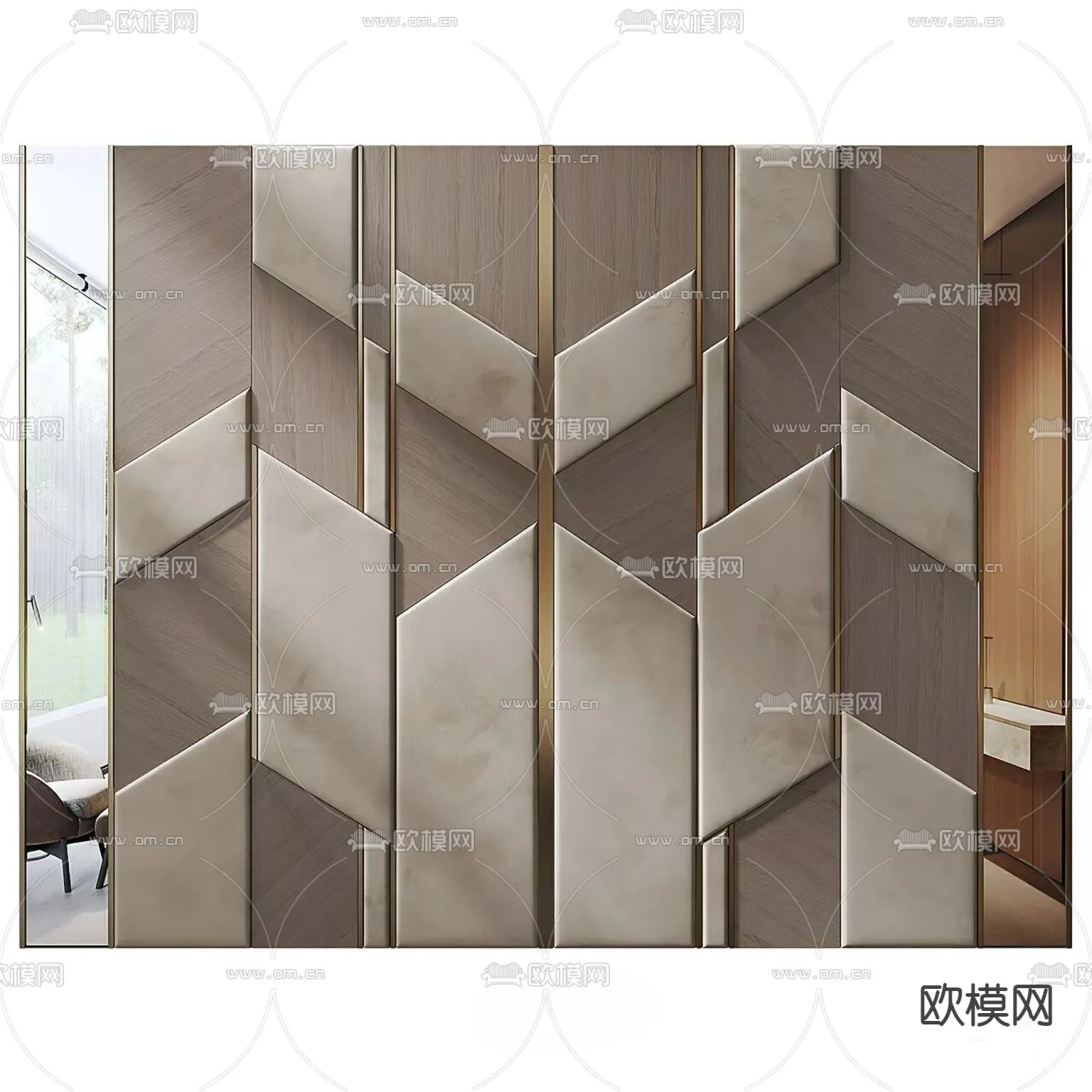 Headboard 3D Model for Bed - Interior 3D - 107