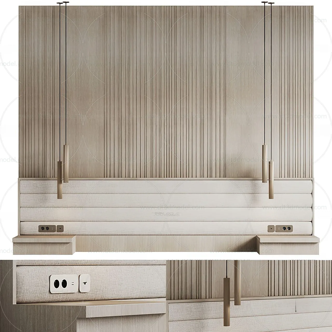 Headboard for Bed 3D Models - 3DSKY - 011 - VRAY Render