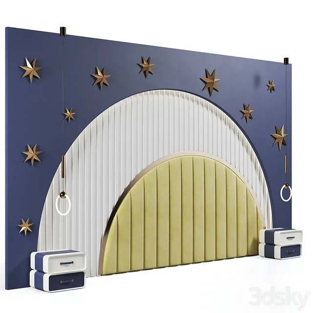 Headboard in nursery 01 3D Model