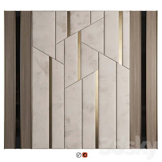 Headboard Wall Panel Decor 05 3D Model
