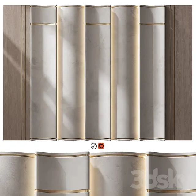 Headboard Wall Panel Decor 06 3D Model