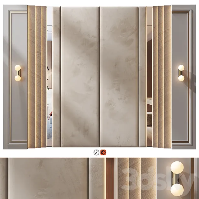 Headboard Wall Panel Decor 111 3D Model