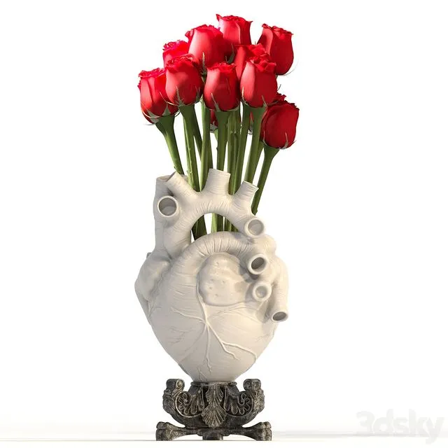 Heart Vase 2_White 3D Model
