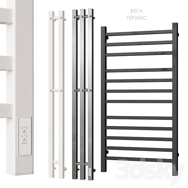 Heated towel rail Point Hermes Vega 3D Model