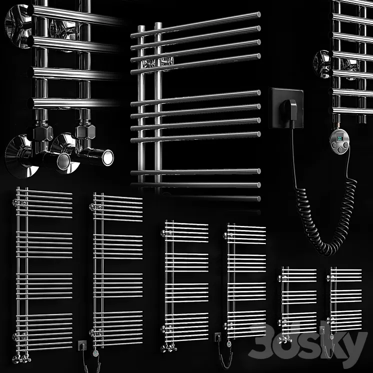 Heated towel rails Terminus Astra 3D Model