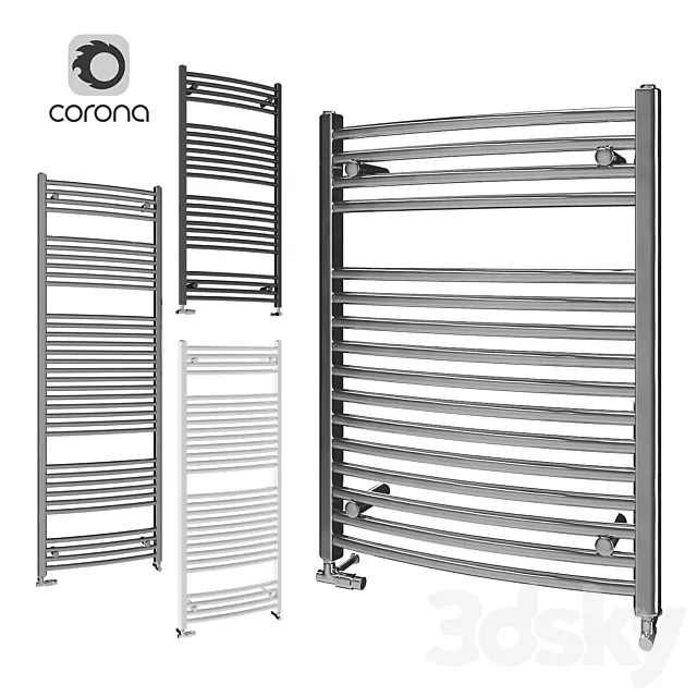 Heated towel rails Zehnder Aura Bow 3D Model