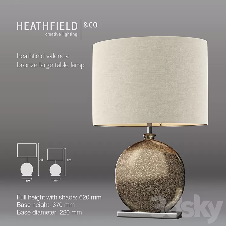 Heathfield valencia bronze large table lamp 3D Model