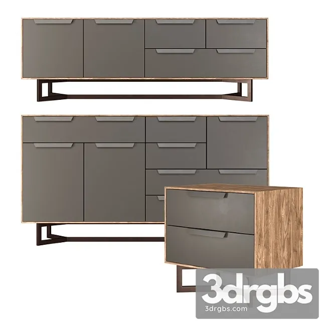 Hedberg nightstand chest of drawers tv stand 2 3D Model Free