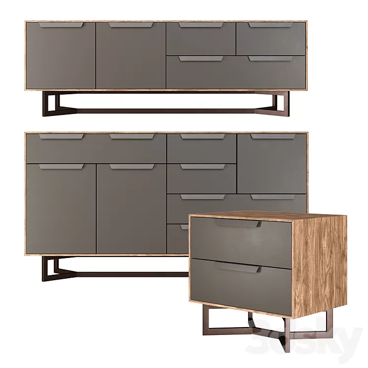 Hedberg nightstand chest of drawers TV stand 3D Model