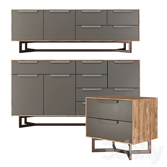Hedberg nightstand chest of drawers TV stand 3D Model