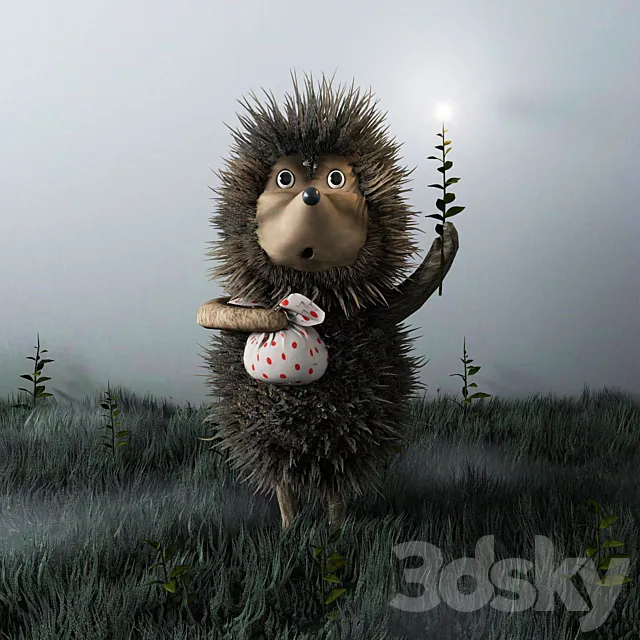 Hedgehog in the fog 3D Model