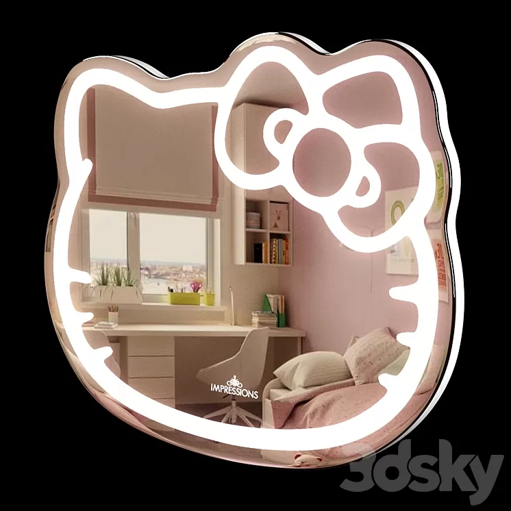 Hello Kitty LED Mirror 3D Model