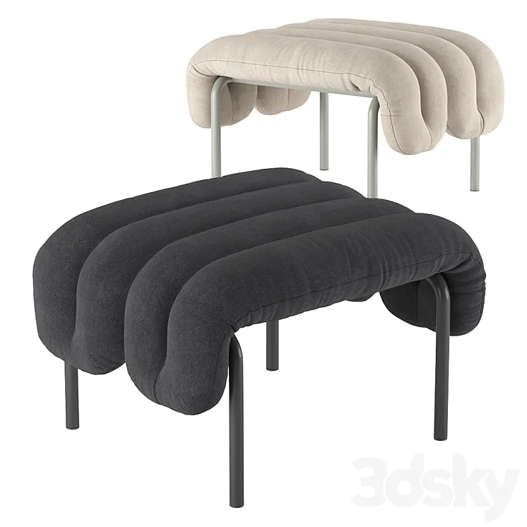 Hem. Puffy Ottoman. 3D Model Free